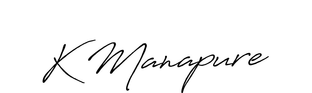 Make a beautiful signature design for name K Manapure. With this signature (Antro_Vectra_Bolder) style, you can create a handwritten signature for free. K Manapure signature style 7 images and pictures png