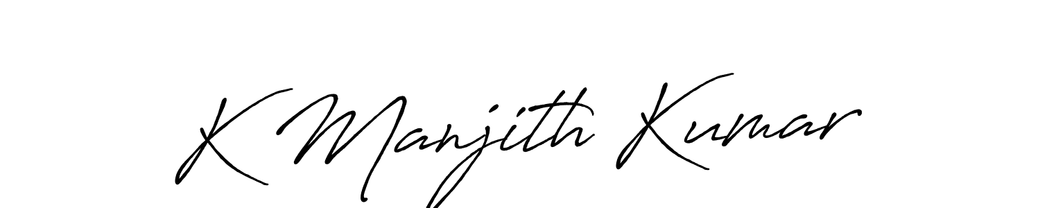 K Manjith Kumar stylish signature style. Best Handwritten Sign (Antro_Vectra_Bolder) for my name. Handwritten Signature Collection Ideas for my name K Manjith Kumar. K Manjith Kumar signature style 7 images and pictures png