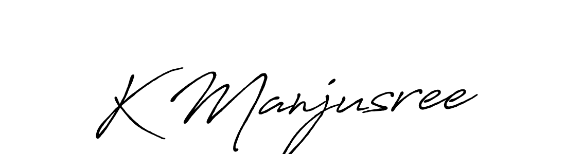 Make a beautiful signature design for name K Manjusree. With this signature (Antro_Vectra_Bolder) style, you can create a handwritten signature for free. K Manjusree signature style 7 images and pictures png