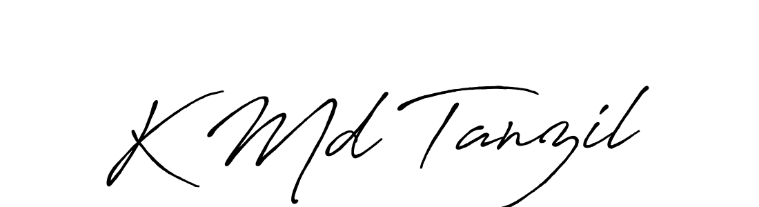 How to make K Md Tanzil signature? Antro_Vectra_Bolder is a professional autograph style. Create handwritten signature for K Md Tanzil name. K Md Tanzil signature style 7 images and pictures png