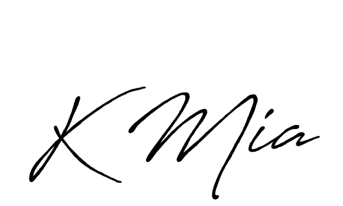 Make a beautiful signature design for name K Mia. With this signature (Antro_Vectra_Bolder) style, you can create a handwritten signature for free. K Mia signature style 7 images and pictures png