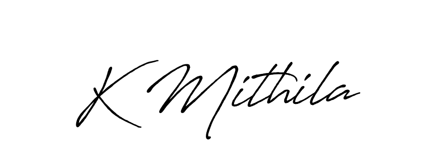 How to make K Mithila signature? Antro_Vectra_Bolder is a professional autograph style. Create handwritten signature for K Mithila name. K Mithila signature style 7 images and pictures png
