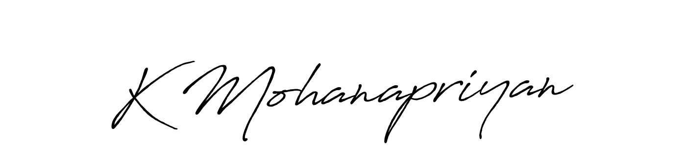 It looks lik you need a new signature style for name K Mohanapriyan. Design unique handwritten (Antro_Vectra_Bolder) signature with our free signature maker in just a few clicks. K Mohanapriyan signature style 7 images and pictures png