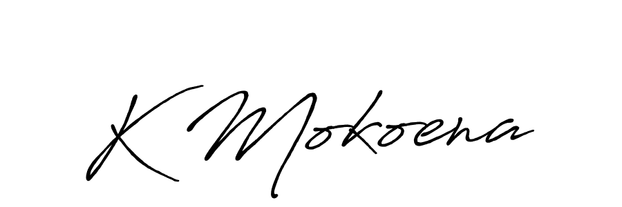 Create a beautiful signature design for name K Mokoena. With this signature (Antro_Vectra_Bolder) fonts, you can make a handwritten signature for free. K Mokoena signature style 7 images and pictures png