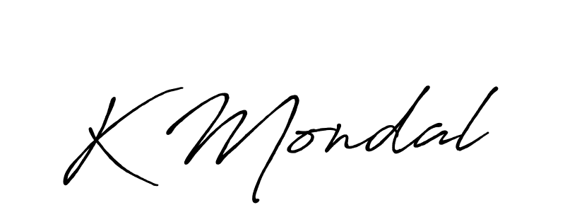 Design your own signature with our free online signature maker. With this signature software, you can create a handwritten (Antro_Vectra_Bolder) signature for name K Mondal. K Mondal signature style 7 images and pictures png