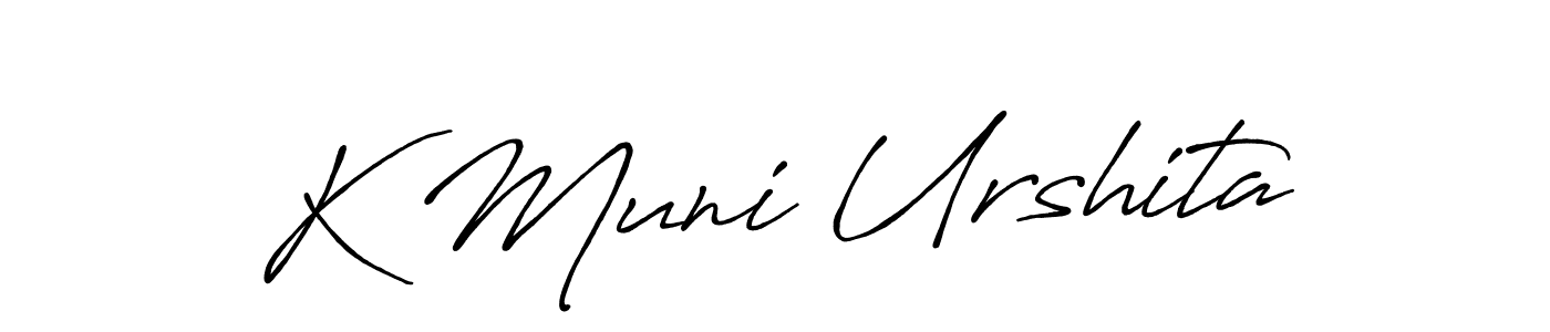 This is the best signature style for the K Muni Urshita name. Also you like these signature font (Antro_Vectra_Bolder). Mix name signature. K Muni Urshita signature style 7 images and pictures png