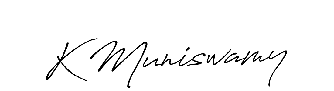 Also we have K Muniswamy name is the best signature style. Create professional handwritten signature collection using Antro_Vectra_Bolder autograph style. K Muniswamy signature style 7 images and pictures png