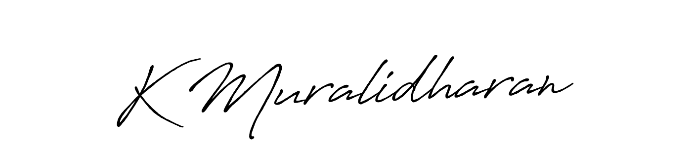 Use a signature maker to create a handwritten signature online. With this signature software, you can design (Antro_Vectra_Bolder) your own signature for name K Muralidharan. K Muralidharan signature style 7 images and pictures png