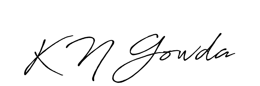 How to make K N Gowda name signature. Use Antro_Vectra_Bolder style for creating short signs online. This is the latest handwritten sign. K N Gowda signature style 7 images and pictures png