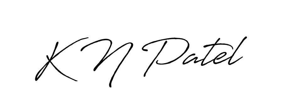 Design your own signature with our free online signature maker. With this signature software, you can create a handwritten (Antro_Vectra_Bolder) signature for name K N Patel. K N Patel signature style 7 images and pictures png