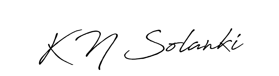 Use a signature maker to create a handwritten signature online. With this signature software, you can design (Antro_Vectra_Bolder) your own signature for name K N Solanki. K N Solanki signature style 7 images and pictures png