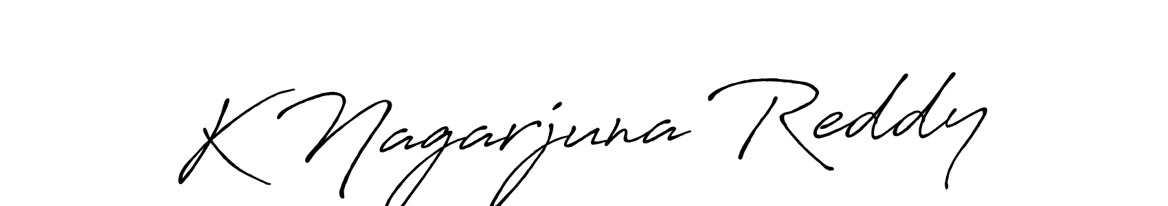 How to make K Nagarjuna Reddy name signature. Use Antro_Vectra_Bolder style for creating short signs online. This is the latest handwritten sign. K Nagarjuna Reddy signature style 7 images and pictures png