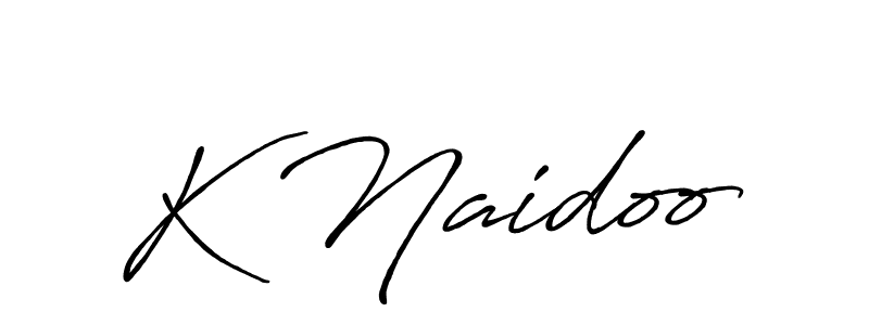 Create a beautiful signature design for name K Naidoo. With this signature (Antro_Vectra_Bolder) fonts, you can make a handwritten signature for free. K Naidoo signature style 7 images and pictures png