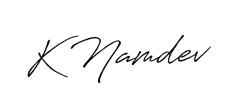 Design your own signature with our free online signature maker. With this signature software, you can create a handwritten (Antro_Vectra_Bolder) signature for name K Namdev. K Namdev signature style 7 images and pictures png