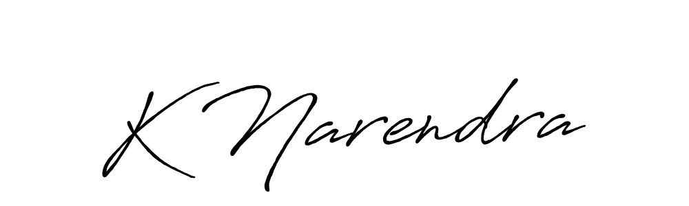 How to make K Narendra name signature. Use Antro_Vectra_Bolder style for creating short signs online. This is the latest handwritten sign. K Narendra signature style 7 images and pictures png