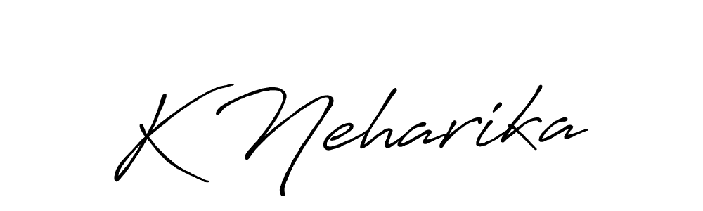 if you are searching for the best signature style for your name K Neharika. so please give up your signature search. here we have designed multiple signature styles  using Antro_Vectra_Bolder. K Neharika signature style 7 images and pictures png