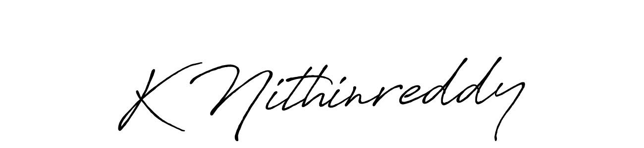 Use a signature maker to create a handwritten signature online. With this signature software, you can design (Antro_Vectra_Bolder) your own signature for name K Nithinreddy. K Nithinreddy signature style 7 images and pictures png