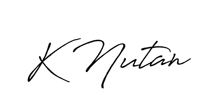 Create a beautiful signature design for name K Nutan. With this signature (Antro_Vectra_Bolder) fonts, you can make a handwritten signature for free. K Nutan signature style 7 images and pictures png