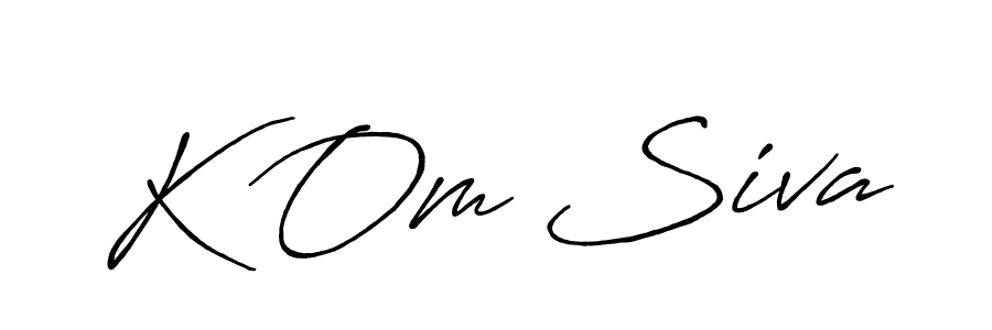 How to make K Om Siva signature? Antro_Vectra_Bolder is a professional autograph style. Create handwritten signature for K Om Siva name. K Om Siva signature style 7 images and pictures png