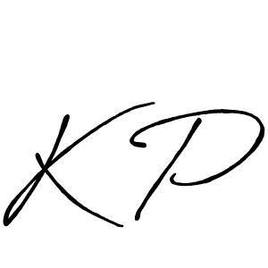 Make a beautiful signature design for name K P. With this signature (Antro_Vectra_Bolder) style, you can create a handwritten signature for free. K P signature style 7 images and pictures png