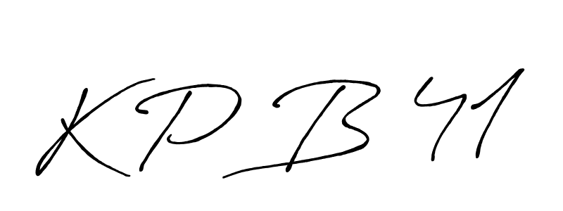 How to make K P B 41 name signature. Use Antro_Vectra_Bolder style for creating short signs online. This is the latest handwritten sign. K P B 41 signature style 7 images and pictures png