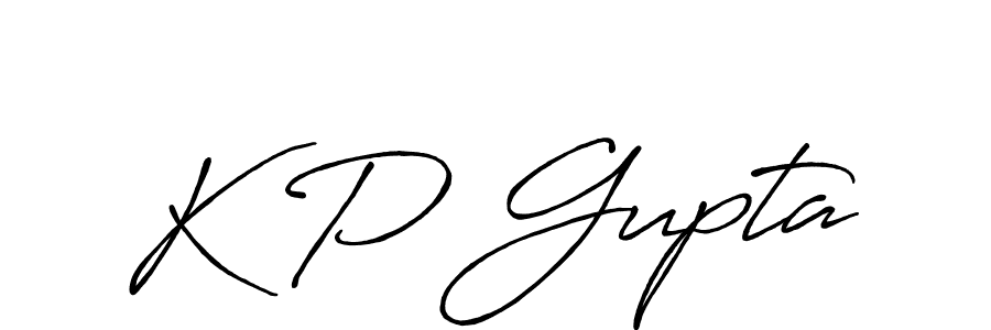 K P Gupta stylish signature style. Best Handwritten Sign (Antro_Vectra_Bolder) for my name. Handwritten Signature Collection Ideas for my name K P Gupta. K P Gupta signature style 7 images and pictures png