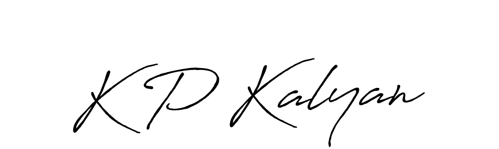 Make a beautiful signature design for name K P Kalyan. With this signature (Antro_Vectra_Bolder) style, you can create a handwritten signature for free. K P Kalyan signature style 7 images and pictures png