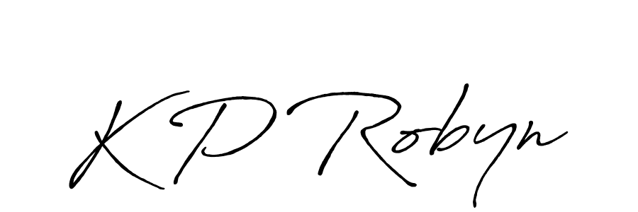 How to make K P Robyn name signature. Use Antro_Vectra_Bolder style for creating short signs online. This is the latest handwritten sign. K P Robyn signature style 7 images and pictures png