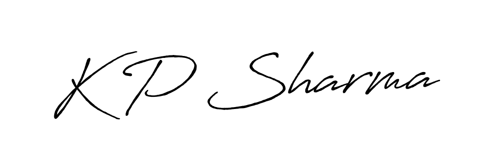 How to make K P Sharma name signature. Use Antro_Vectra_Bolder style for creating short signs online. This is the latest handwritten sign. K P Sharma signature style 7 images and pictures png