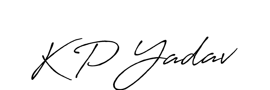 Make a beautiful signature design for name K P Yadav. With this signature (Antro_Vectra_Bolder) style, you can create a handwritten signature for free. K P Yadav signature style 7 images and pictures png