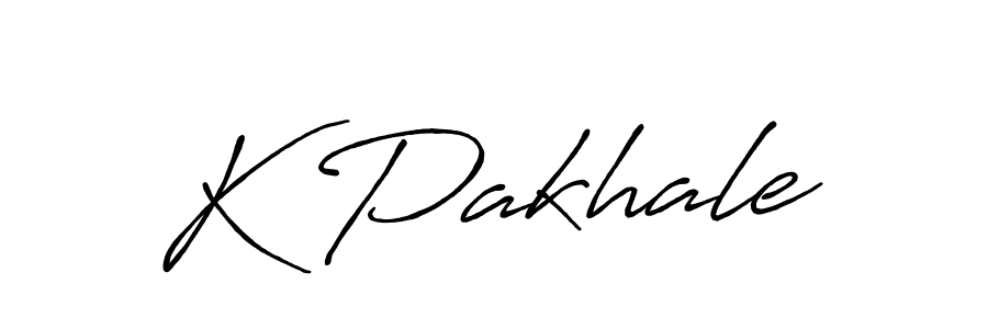 How to make K Pakhale name signature. Use Antro_Vectra_Bolder style for creating short signs online. This is the latest handwritten sign. K Pakhale signature style 7 images and pictures png