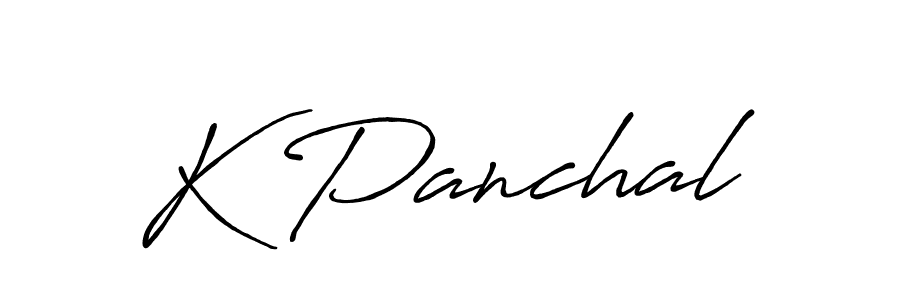 Create a beautiful signature design for name K Panchal. With this signature (Antro_Vectra_Bolder) fonts, you can make a handwritten signature for free. K Panchal signature style 7 images and pictures png