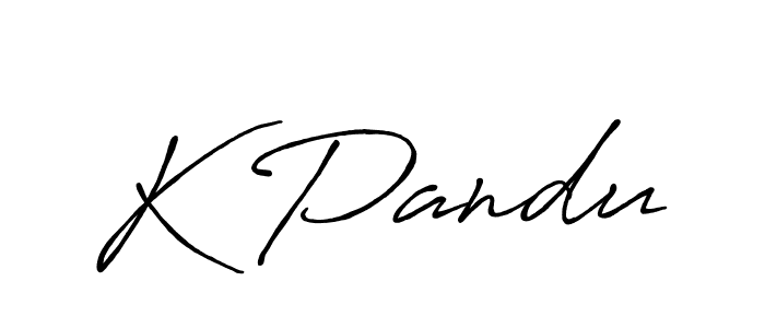 Make a beautiful signature design for name K Pandu. With this signature (Antro_Vectra_Bolder) style, you can create a handwritten signature for free. K Pandu signature style 7 images and pictures png