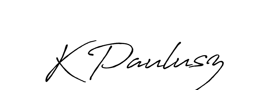 Use a signature maker to create a handwritten signature online. With this signature software, you can design (Antro_Vectra_Bolder) your own signature for name K Paulusz. K Paulusz signature style 7 images and pictures png