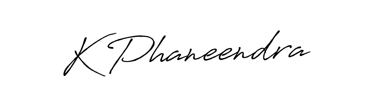 Make a beautiful signature design for name K Phaneendra. With this signature (Antro_Vectra_Bolder) style, you can create a handwritten signature for free. K Phaneendra signature style 7 images and pictures png