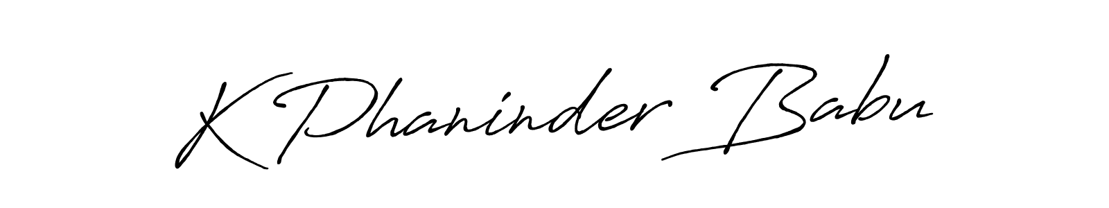 Create a beautiful signature design for name K Phaninder Babu. With this signature (Antro_Vectra_Bolder) fonts, you can make a handwritten signature for free. K Phaninder Babu signature style 7 images and pictures png