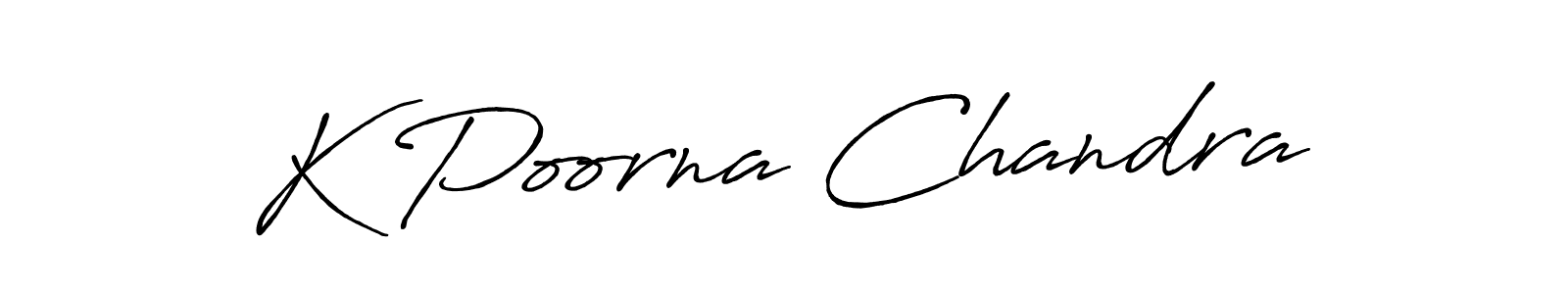 Use a signature maker to create a handwritten signature online. With this signature software, you can design (Antro_Vectra_Bolder) your own signature for name K Poorna Chandra. K Poorna Chandra signature style 7 images and pictures png