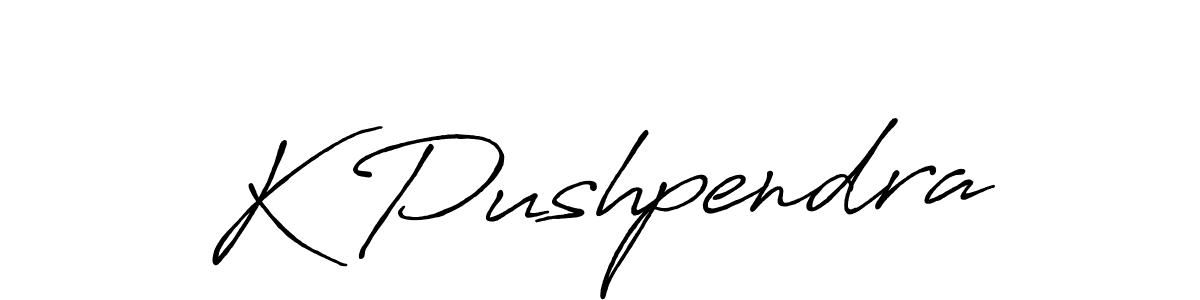 How to make K Pushpendra name signature. Use Antro_Vectra_Bolder style for creating short signs online. This is the latest handwritten sign. K Pushpendra signature style 7 images and pictures png