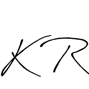 Create a beautiful signature design for name K R. With this signature (Antro_Vectra_Bolder) fonts, you can make a handwritten signature for free. K R signature style 7 images and pictures png