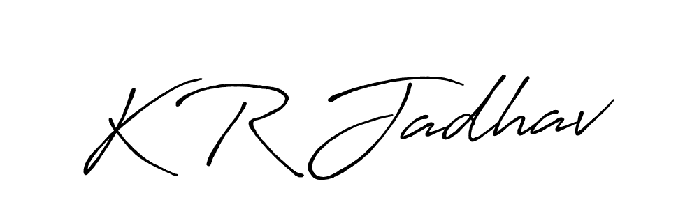 Create a beautiful signature design for name K R Jadhav. With this signature (Antro_Vectra_Bolder) fonts, you can make a handwritten signature for free. K R Jadhav signature style 7 images and pictures png