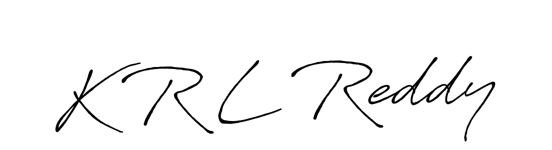 Create a beautiful signature design for name K R L Reddy. With this signature (Antro_Vectra_Bolder) fonts, you can make a handwritten signature for free. K R L Reddy signature style 7 images and pictures png