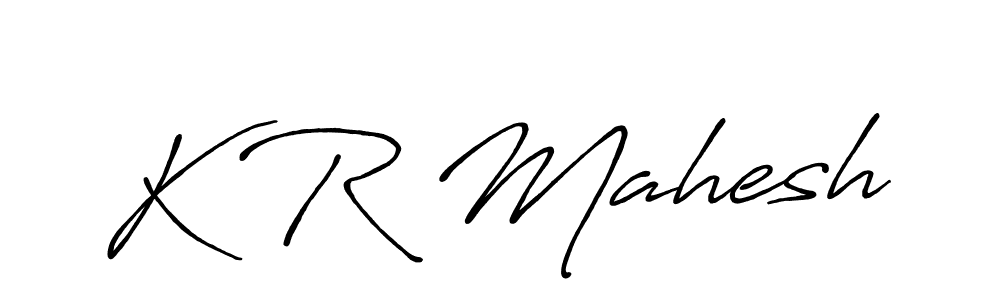 The best way (Antro_Vectra_Bolder) to make a short signature is to pick only two or three words in your name. The name K R Mahesh include a total of six letters. For converting this name. K R Mahesh signature style 7 images and pictures png