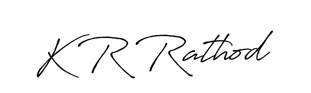 The best way (Antro_Vectra_Bolder) to make a short signature is to pick only two or three words in your name. The name K R Rathod include a total of six letters. For converting this name. K R Rathod signature style 7 images and pictures png