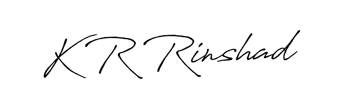 How to make K R Rinshad name signature. Use Antro_Vectra_Bolder style for creating short signs online. This is the latest handwritten sign. K R Rinshad signature style 7 images and pictures png