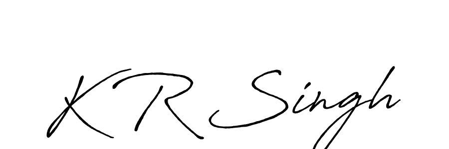 Make a beautiful signature design for name K R Singh. With this signature (Antro_Vectra_Bolder) style, you can create a handwritten signature for free. K R Singh signature style 7 images and pictures png