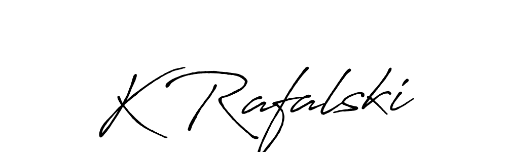 How to make K Rafalski signature? Antro_Vectra_Bolder is a professional autograph style. Create handwritten signature for K Rafalski name. K Rafalski signature style 7 images and pictures png