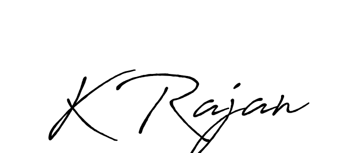 K Rajan stylish signature style. Best Handwritten Sign (Antro_Vectra_Bolder) for my name. Handwritten Signature Collection Ideas for my name K Rajan. K Rajan signature style 7 images and pictures png