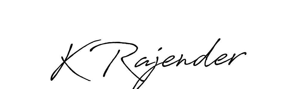 Make a beautiful signature design for name K Rajender. With this signature (Antro_Vectra_Bolder) style, you can create a handwritten signature for free. K Rajender signature style 7 images and pictures png