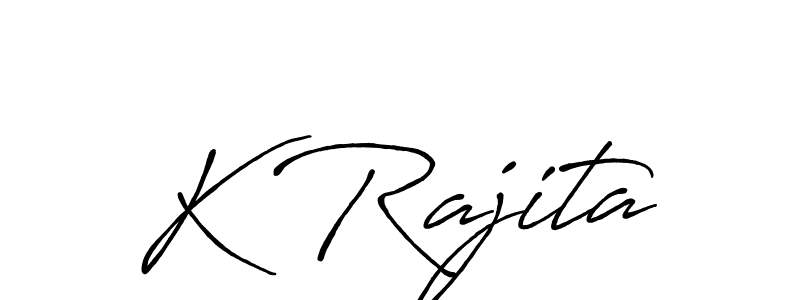 if you are searching for the best signature style for your name K Rajita. so please give up your signature search. here we have designed multiple signature styles  using Antro_Vectra_Bolder. K Rajita signature style 7 images and pictures png