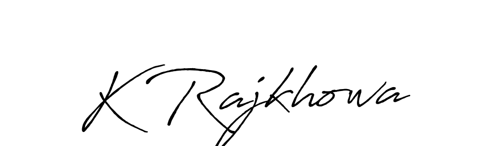K Rajkhowa stylish signature style. Best Handwritten Sign (Antro_Vectra_Bolder) for my name. Handwritten Signature Collection Ideas for my name K Rajkhowa. K Rajkhowa signature style 7 images and pictures png